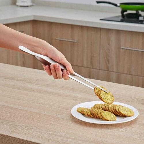 Stainless Steel 304 Food Clip Steak Clip Frying Tongs Spatula Barbecue Clip Fried Fish Spatula Tongs Bread Food Pancake Clips