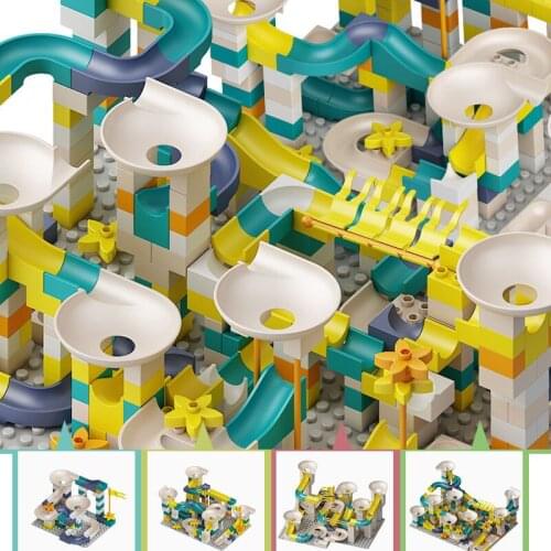81-332PCS Big Size Marble Race Run Blocks Compatible Duploed Maze Ball Track Building Blocks Funnel Slide Bricks Toys