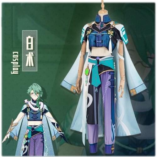 Anime Game Genshin Impact BaiShu Battle Uniform Gorgeous Outfit Full Set Cosplay Costume Halloween Men Free Shipping 2021 New