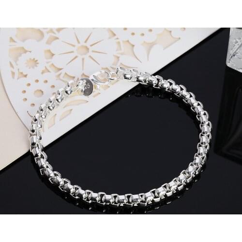Beautiful fashion women Men chain Silver color Jewelry High quality Bracelets factory price free shipping H157
