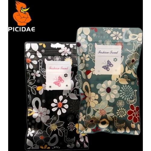 Color Zipper Ziplock Printing Two Sides Plastic Packaging Bag Chain Clothing Leggings Cotton Leather Scarf Pants Skirt Swimsuit