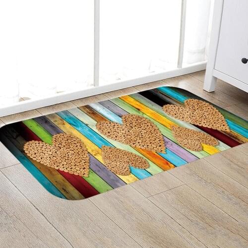 Colorful Heart Design Doormat Boho Rug Carpet Area Indoor Outdoor Rugs Non Slip Front Door Mats for Living Room Bathroom Room