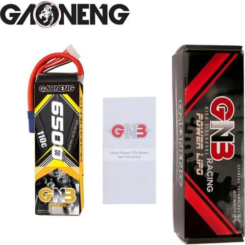 GAONENG GNB 22.2V 6500mAh 6S 110C MAX 220C Lipo Battery With EC5 XT90 Plug for RC Helicopter Airplane RC Car Boat Parts