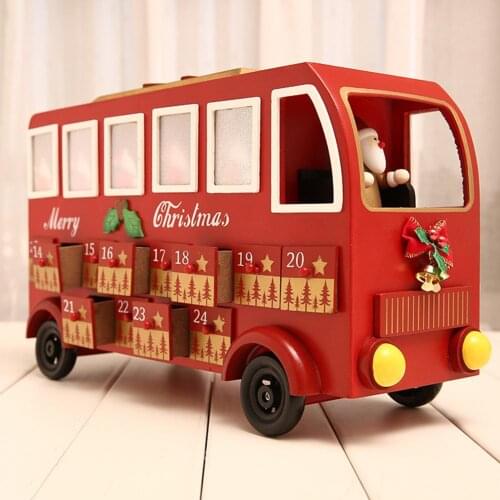 Christmas Bus Shaped Advent Calendar Ornaments 2021new Year Countdown Calendar Drawers Christmas Decorations For Home