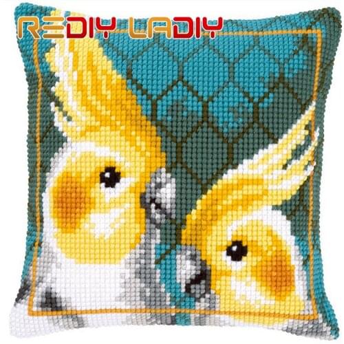 Cross Stitch Cushion Cover Family Love Sofa Pillow DIY Chunky Cross-Stitch Kits 100% Acrylic Yarn Pillow Case Hobby & Crafts