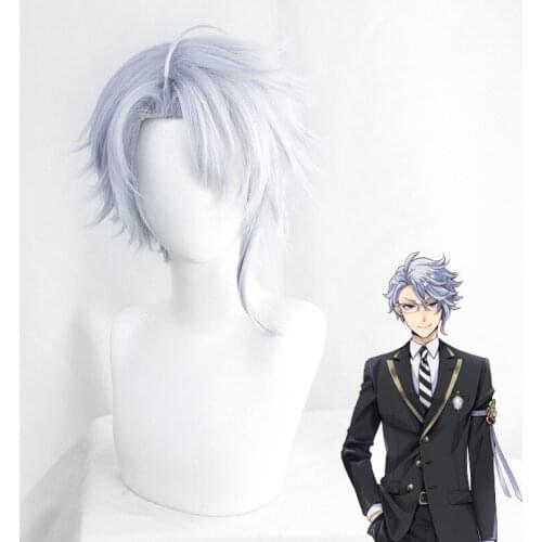 Twisted Wonderland Azul Ashngrotto Wig The Little Mermaid Ursula Cosplay Hair Short Gray Halloween Role Play+free Wig Cap