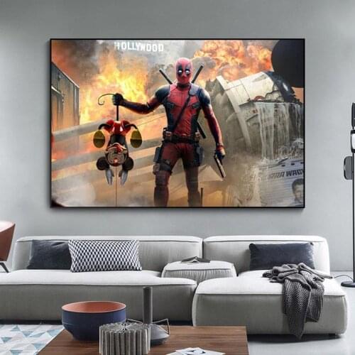 Marvel Classic Anime Deadpool Mickey Mouse Posters Wall Art Prints Movie Thanos Canvas Painting Modern Picture for Home Decor