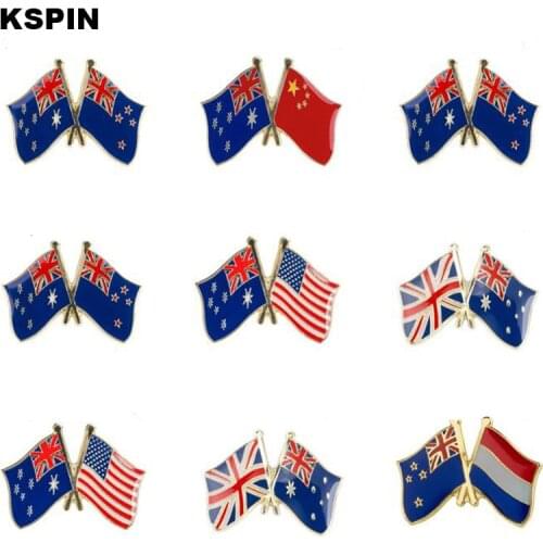 Metal Badge Australia Friendship Flag Icons Bag Decoration Buttons Brooch for Clothes