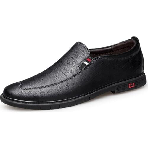 Mens Shoes Genuine Leather Low-top Pointed-toe Casual Fashion Comfortable Hard-Wearing Non Slip Cow Leather Driving