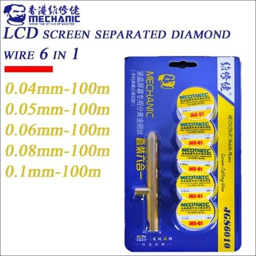 MECHANIC JGS6010 Diamond Wire Set With Stick Handle Bar LCD Screen Separator Cutting Line For IPhone Samsung Repair Tool