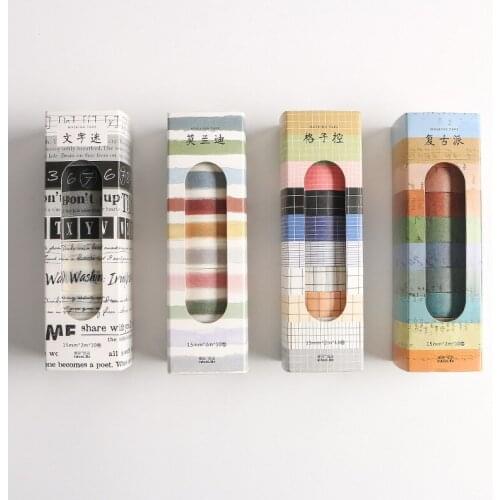 10 pcs/set DIY Basic Alphabet Number Decorative Sticker Washi Tape Adhesive Tapes Scrapbooking Sticker Label Masking Craft Tape