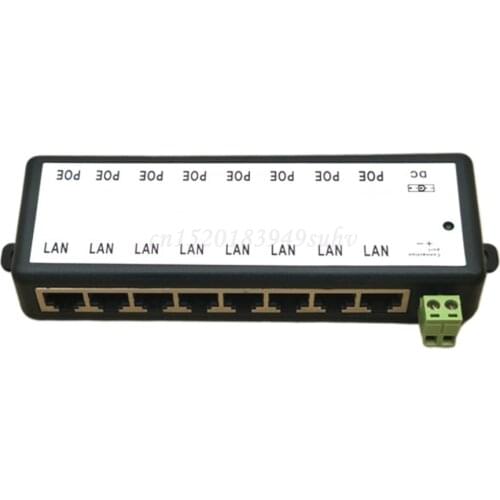 New 8 Ports POE Injector POE Splitter for CCTV Network POE Camera Power Over Ethernet IEEE802.3af