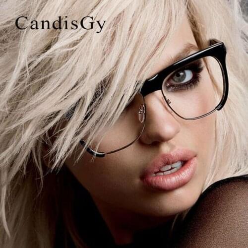 Square Half Rims Glasses Fashion Frame Brand Designer Men Women Optics Classic Eyeglasses Cheap Clear Transparent Lens