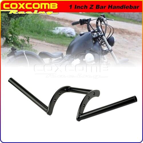 One Inch Bar Cafe Racer 1" Drag Handlebar for Harley Sportster Softail Honda Suzuki Kawasaki Heavy Duty 25mm Z Bar Hanger Zed