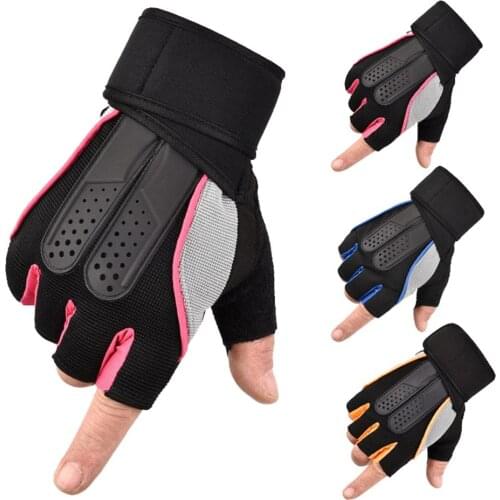 Half Finger Gym Gloves Heavy weight Sports Exercise Weight Lifting Anti-Slip Wrist Palm Protector Body Building Fitness Gloves