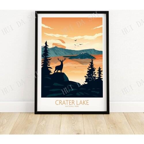 Crater Lake National Park Poster | Art Print | Wall Art | Travel Poster | Home Decor Gift