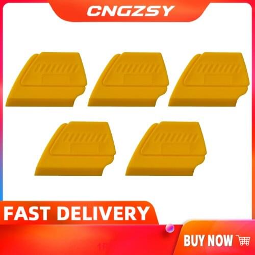 5pcs Mini Triangle Squeegee Professional Window Tint Tool Yellow Corner Car Clean Squeegee Vinyl Film Wrap Tools Scraper 5A14