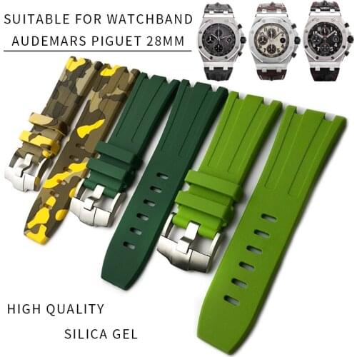 28mm Top Quality Silicone Rubber Watch Strap Watchband Bracelets Suitable for AUDEMARS PIGUET for Men Watch Accessories