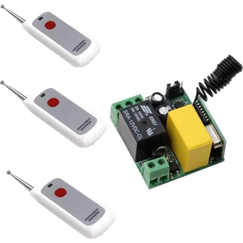 AC 220V Wireless Remote Control Light Switch 10A 1 CH Relay Wireless Receiver One Red Button Transmitter For LED Light Lamp Bulb
