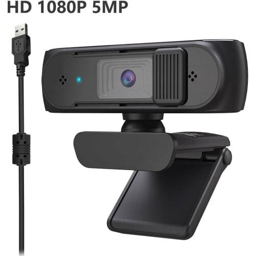 HD 1080P 30FPS Webcam with Privacy Cover USB 2.0 5MP WebCamera with Microphone Rotatable Camera For Live Broadcast Video Calling