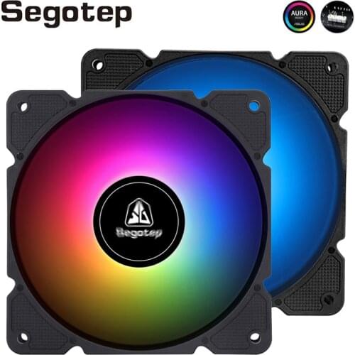 Segotep PC Fan RGB 120mm 5V/3Pin AURA SYNC Computer Case Cooling Fans Silent Heat Sink Chassis Cooler Fan Cooling ARGB