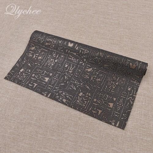 A3 42x30cm Vintage Egyptian Totem Mural Faux Leather Fabric DIY Personalized Garment Bag Shoes Quilting Cloth