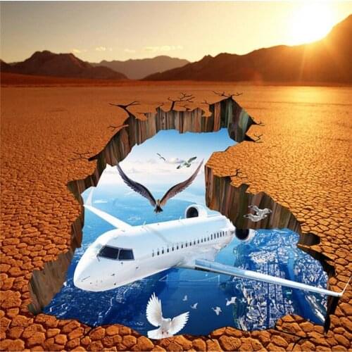 Wellyu Eagle aircraft outdoor three - dimensional 3D floor custom large - scale murals pvc wear - resistant floor paste