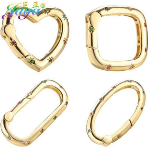 Juya 5pcs/Lot DIY Gold Decorative Spring Lock Hook Clasp Accessories For Handmade Hanging Luxury Pendant Jewelry Making Supplies