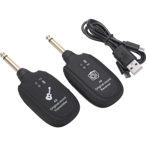 1 Set Wireless Guitar System Electric Digital Guitar Transmitter Receiver with USB Charging Cable for Guitar Bass Accessories