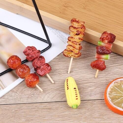 1pc Mini Simulation BBQ Miniature For Doll House Kitchen Decoration Crafts Toys For Children Pretend Play Food Toy
