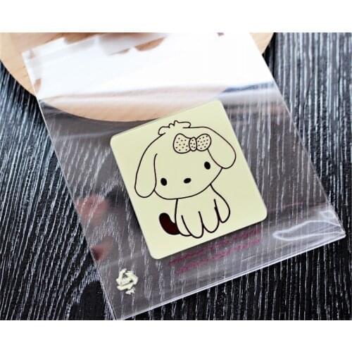 100pcs/lot Cookie packaging lovely cartoon dog plastic bags for biscuits snack baking package 10x10cm