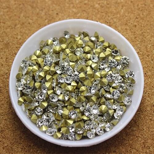 1440PCS SS16 4mm Clear White Pointback Rhinestones Glass Strass Chaton Stones for DIY Jewelry Clothing Crafts Decoration