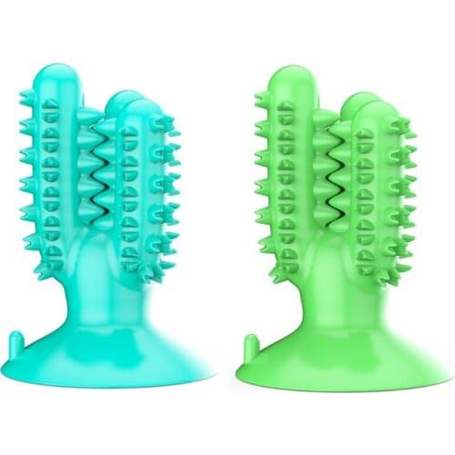 68UE Dog Chew Toy Pet Molar Stick Cactus Toys Teeth Clean Training Toy for Dogs Eco-friendly Safe Material Bite Resistant