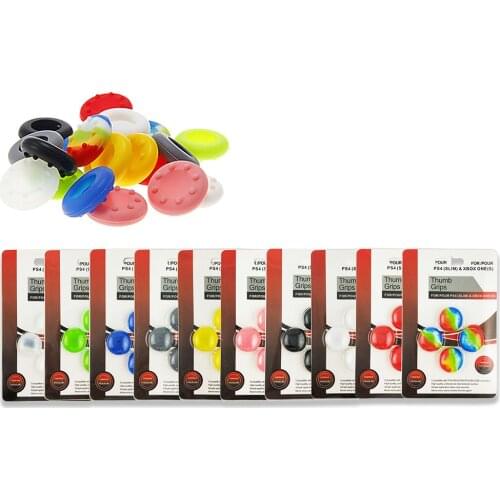4pcs Analog Silicone Controller Thumb Stick Grips Guard Cap For Playstation 4 Dualshock 4 PS4 PS3 Xbox 360 / One With Retail Box