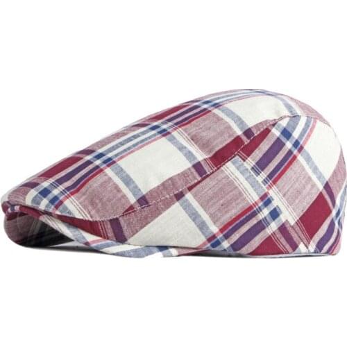 Classic Plaid Berets Hat For Men Women Spring Summer Duckbill Hat Peaked Cap Female Checkered Stylish Newsboy Cap gorras hombre