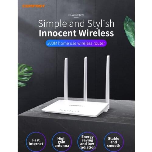 Comfast 300Mbps Home Use Wireless Router with 3*3dBi High Gain Omni -Directional Antennas Wider Coverage Router
