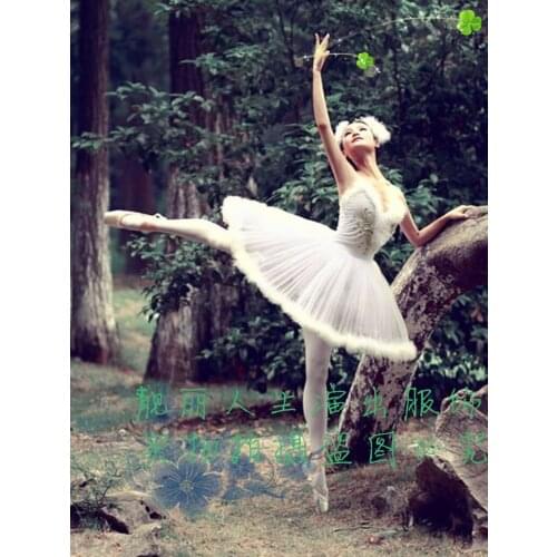 Noble Ballet Tutu Costume Adult Professional Swan Lake Dancewear Stage Costumes Hard Organdy Platter Skirt Dance Dress 7 layers