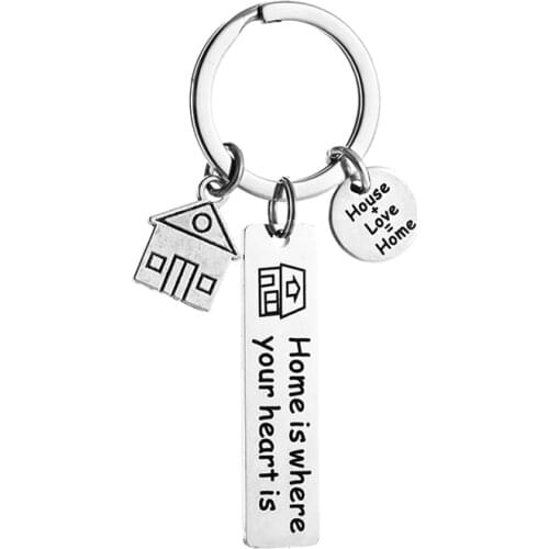 Stainless Steel Home Is Where Your Heart Is Keychain / New Home / Real Estate / Realtor / New House / Home Buyer Key Chain Gifts