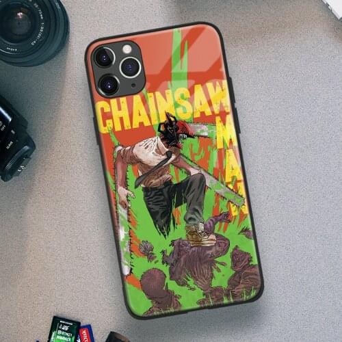 Denji Chainsaw Man Manga Anime Soft TPU Glass Phone Case for IPhone SE 6s 7 8 Plus X Xr Xs 11 12 Mini Pro Max Samsung
