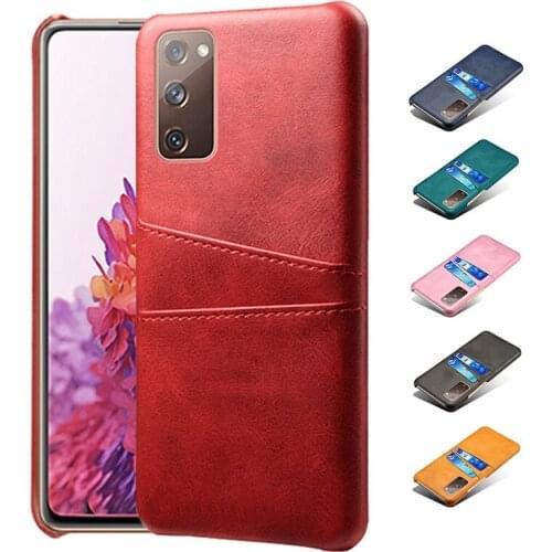 For Samsung Galaxy S20 FE Card Slot PU Leather Case High Quality Soft-Touch Back Protective Shell For Samsung S20FE 5G S20 Lite