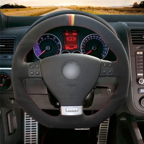 DIY Anti-Slip Steering Wheel Cover For Volkswagen Golf R32 Scirocco Passat Variant (R-Line) Tiguan Car Interior Decoration