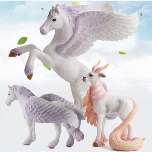 Childrens Cognition Simulation mythology series animal model Pegasus Unicorn model Elves sheep model Ornament