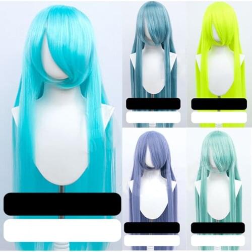 DIANQI long straight synthetic cosplay anime wigs with bangs can trim bang can be used for girl birthday party costume ball