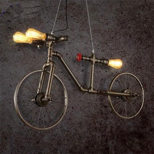 E27 Nordic Iron Retro Cafe pendant lamp Bedroom Restaurant Bar Industrial Wind Creative Individual Bicycle Pendant Lights
