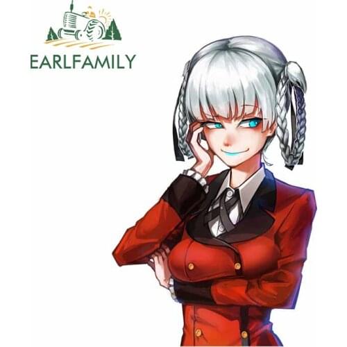 EARLFAMILY 13cm x 8.8cm For Kakegurui Car Decal Fashion Sticker Waterproof Refrigerator Decals Sunscreen Car Door Protector