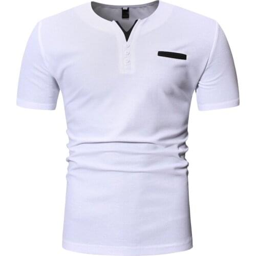 Fashion Pocket Design V Neck T Shirt Men 2020 Summer New Short Sleeve Button T Shirts for Men Streetwear Casual Camiseta Hombre