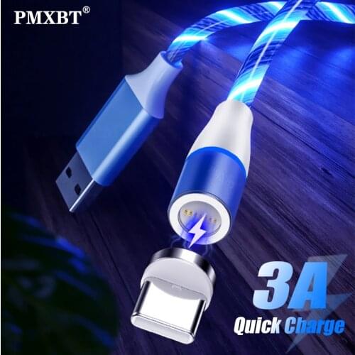 Magnetic Cable Mobile Phone Cable 3A Quick Charger 3.0 Data Wire Cord Fast Charge For iPhone 12 Xiaomi Type C Micro USB Charging