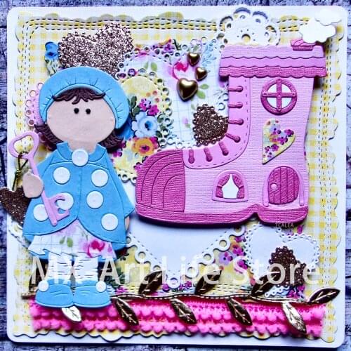Lovely Boy with Girl Metal Cutting Dies Key Girl Kite Boy Shoe House Dies for DIY Scrapbooking Craft Embossing Cards Decoration