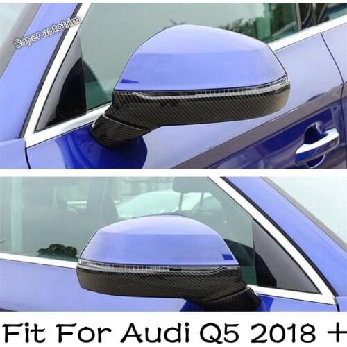 Lapetus Side Door Rearview Mirror Decoration Strip Cover Trim Fit For Audi Q5 2018 - 2020 ABS Exterior Refit Kit Accessories