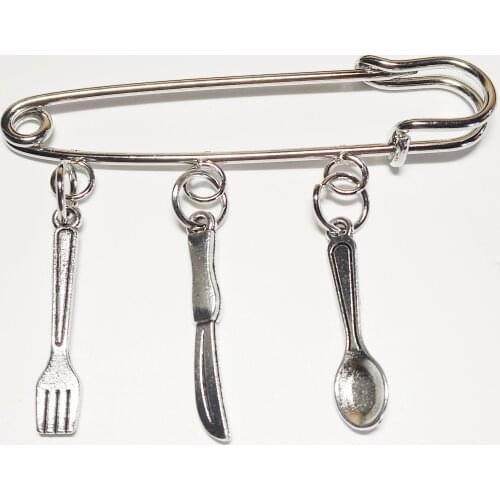 XKXLHJ 2019 New Cutlery Western Food Utensils Cute Brooch Jewelry Gift Restaurant Service Fashion Jewelry